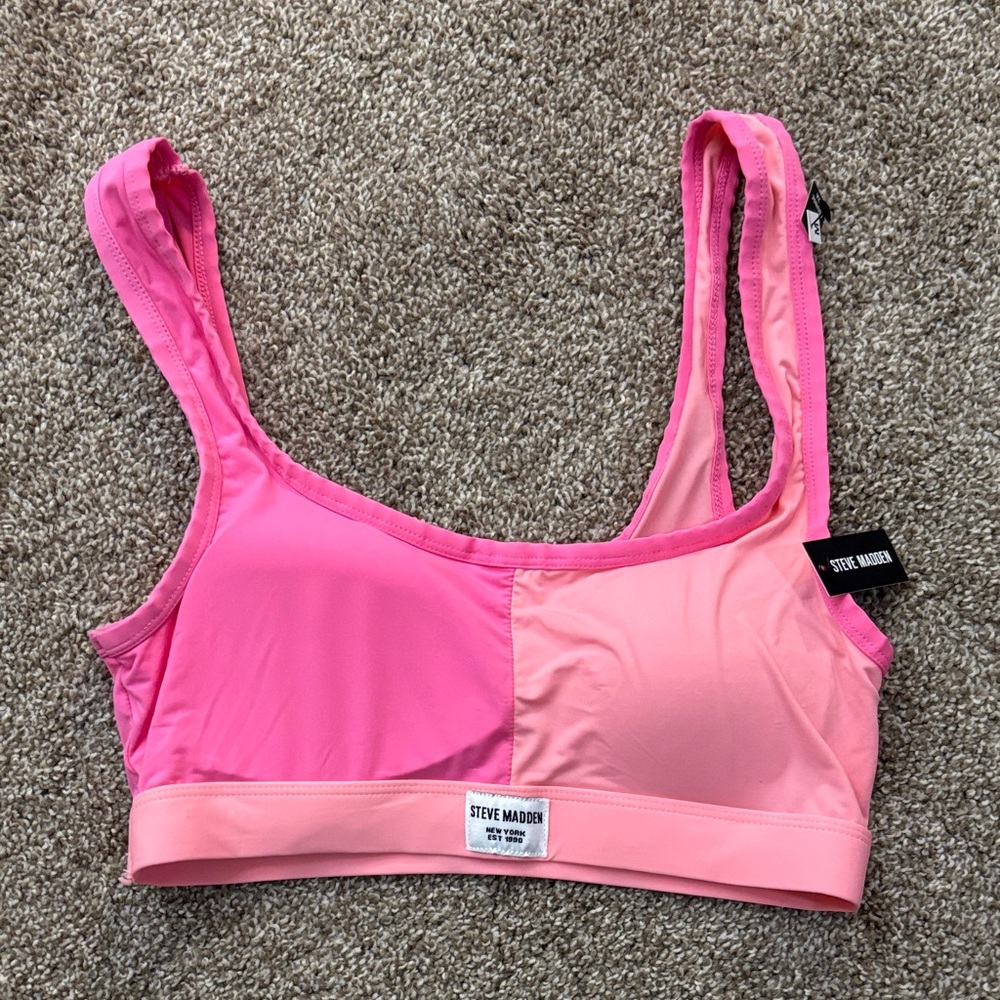 Steve Madden Two-Tone Pink Sports Bra